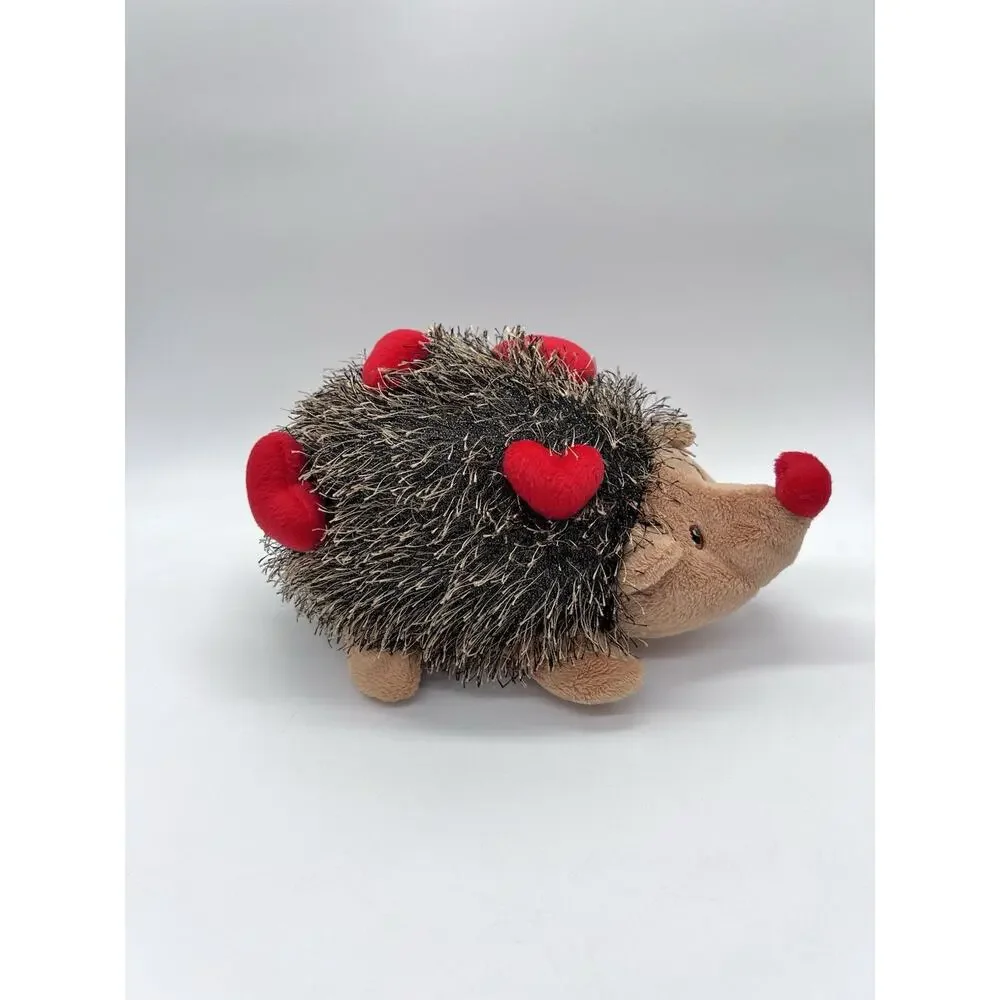 Pier 1 One Imports Hedgehog Lovey Plush Valentines Day 2017 Hearts 9” Sewn Eyes